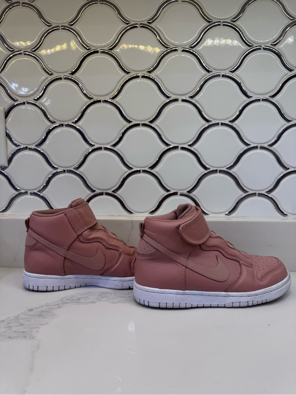 Nike Womens High-Top Sneakers in Dusty Pink